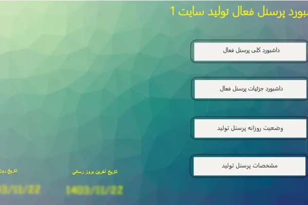 داشبورد پرسنل فعال تولید